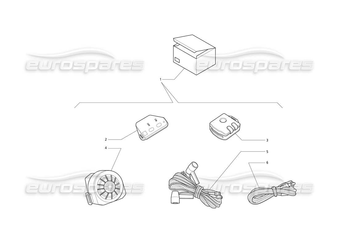 maserati qtp v8 (1998) teilediagramm des diebstahlschutzsystems