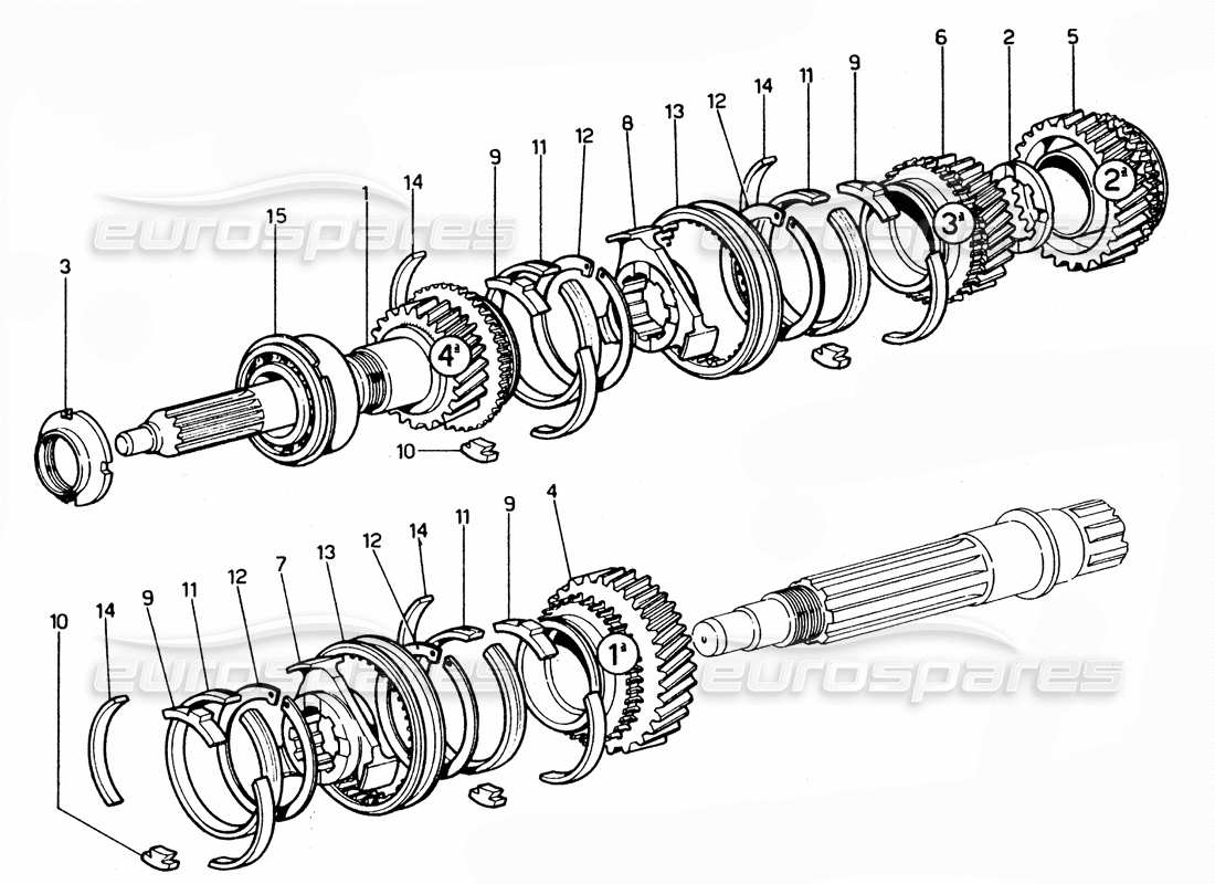 ferrari 365 gtc4 (mechanical) zahnräder – überarbeitung teilediagramm