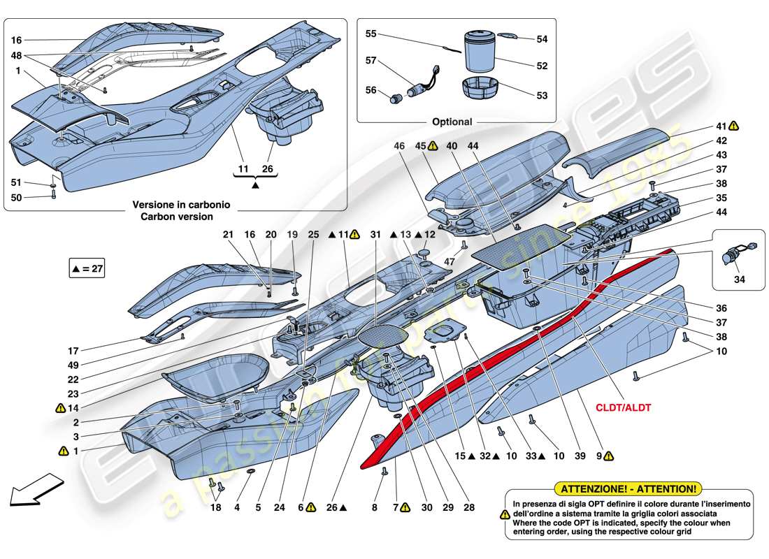 ferrari 812 superfast (usa) tunnel - unterkonstruktion und zubehör teilediagramm