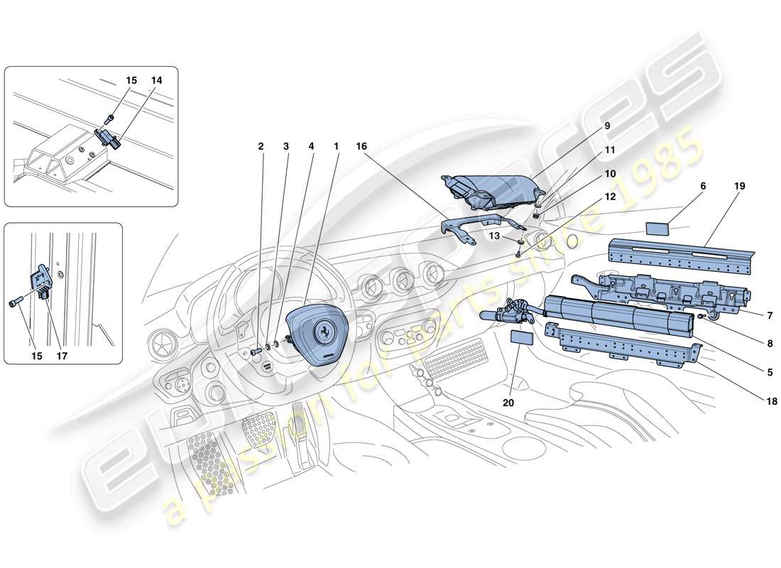 ferrari f12 tdf (usa) airbags teilediagramm