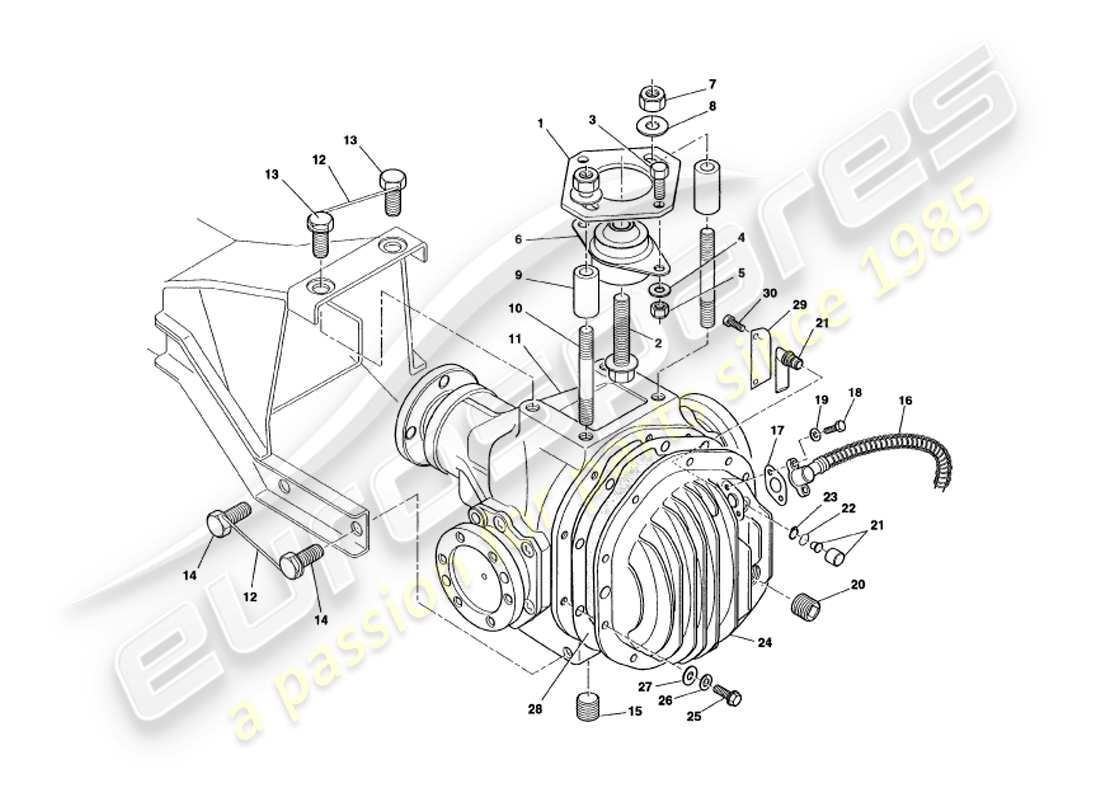 aston martin v8 volante (2000) teilediagramm der hypoideinheit