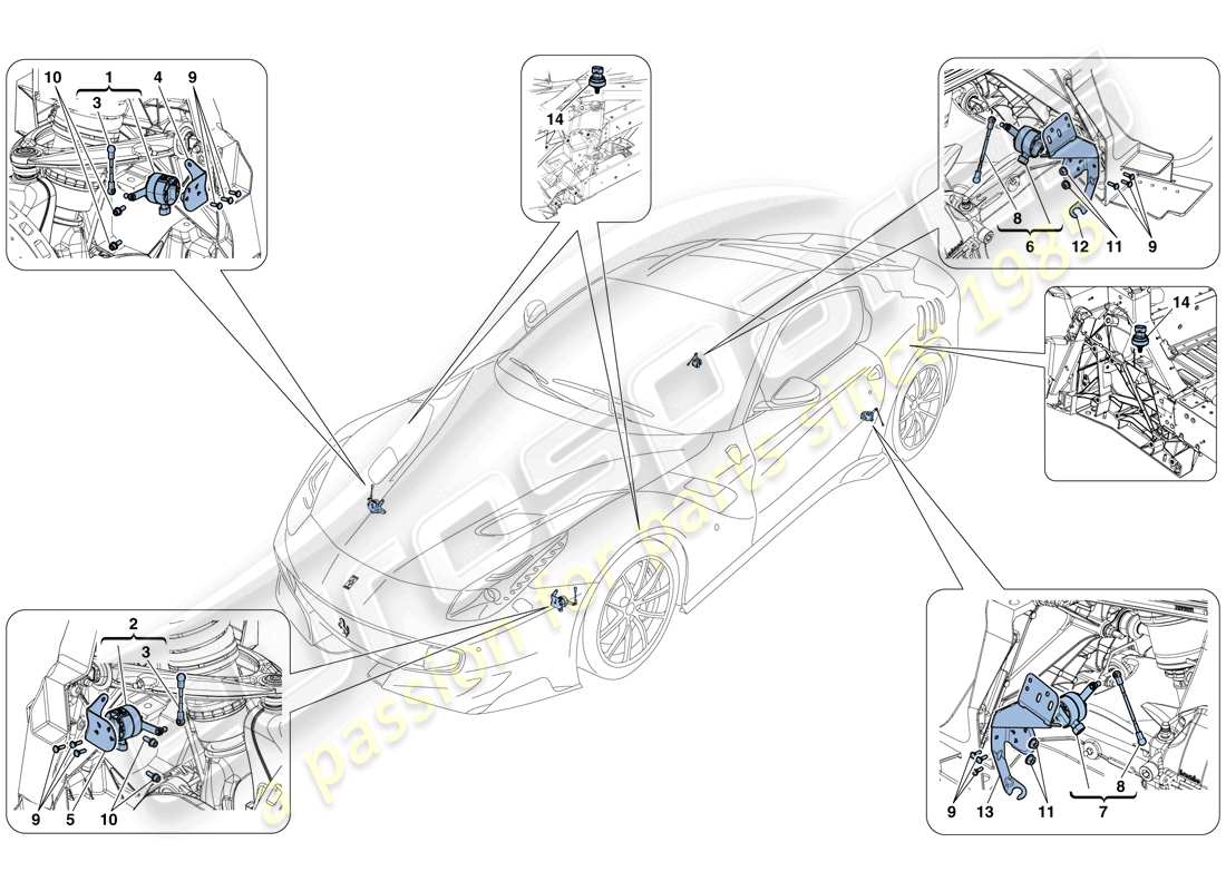 ferrari f12 tdf (usa) elektronisches management (aufhängung) teilediagramm