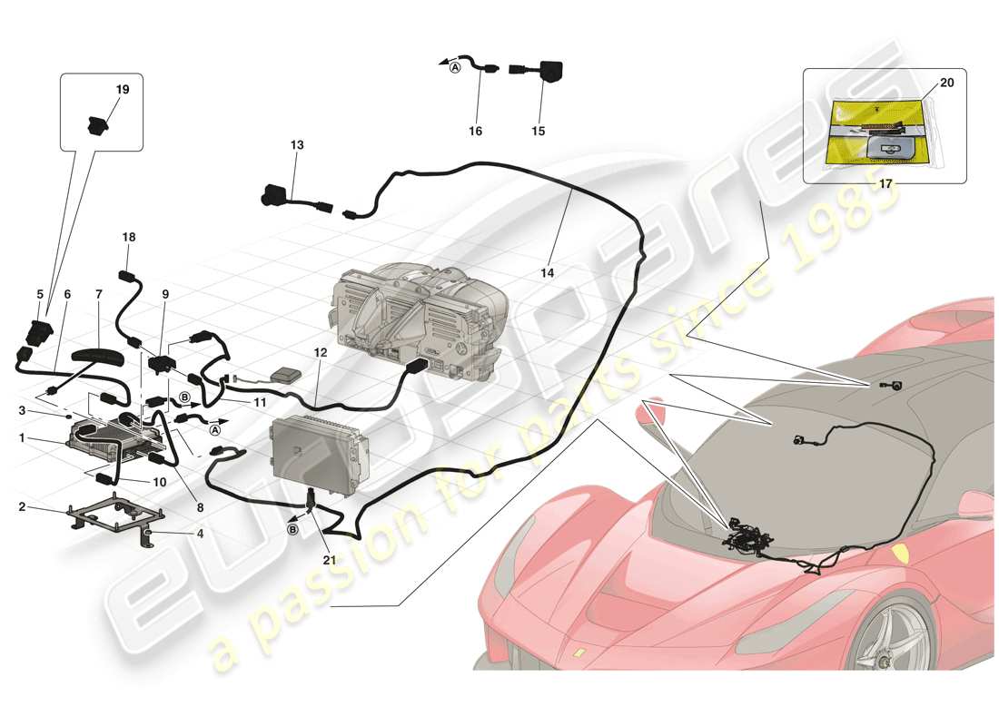 ferrari laferrari (europe) telemetrie - datenerfassung teilediagramm