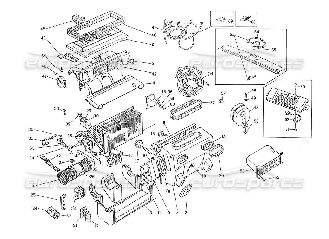 maserati karif 2.8 automatisches klimaanlagenset (fahrzeuge mit rechtslenkung) - teilediagramm