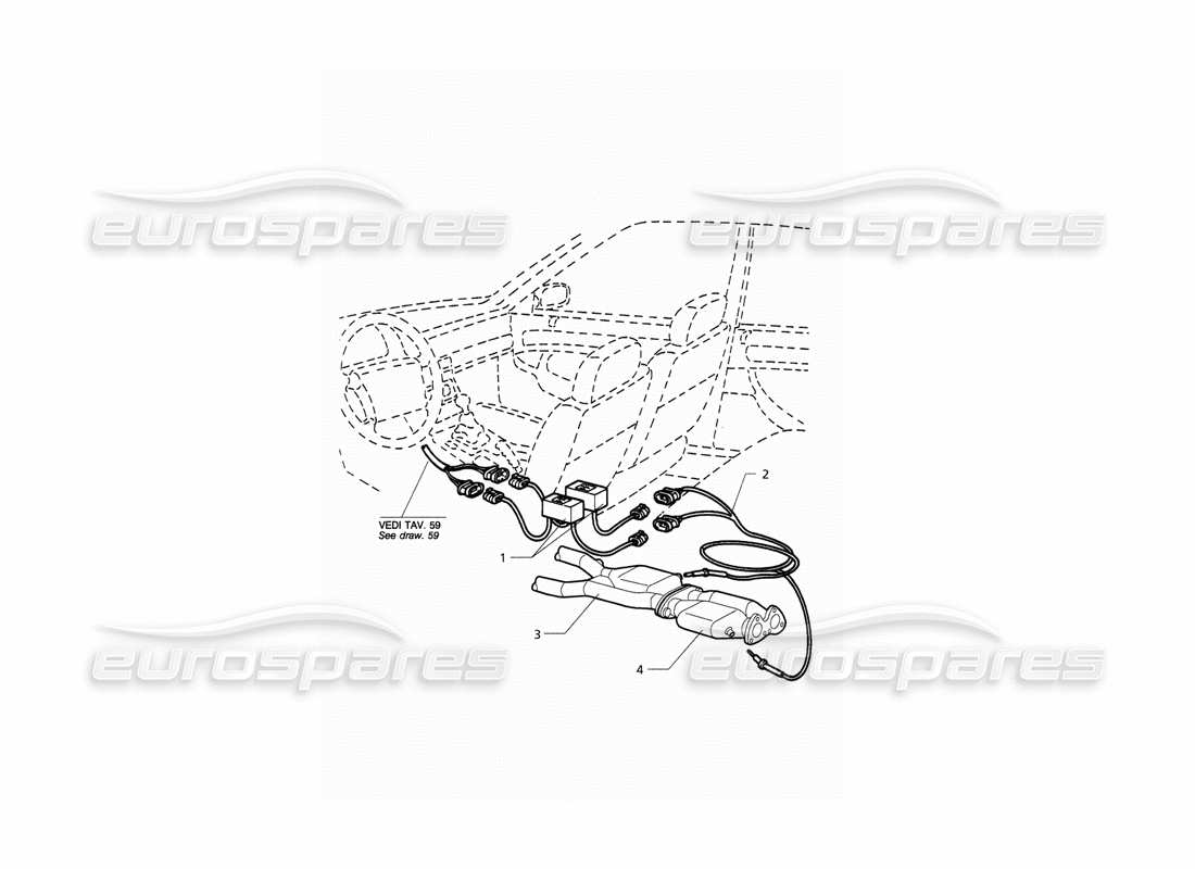 maserati qtp. 3.2 v8 (1999) abgassystem (nur japan) teilediagramm