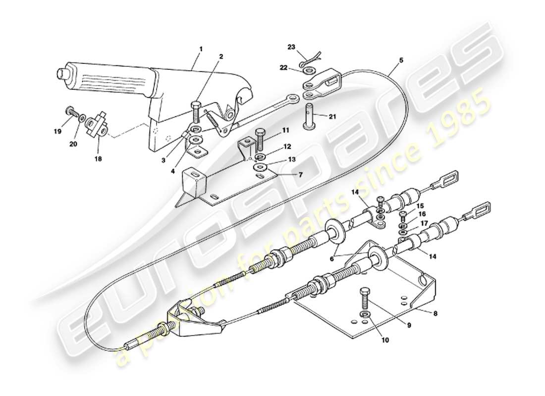 aston martin v8 volante (2000) handbremse ersatzteildiagramm