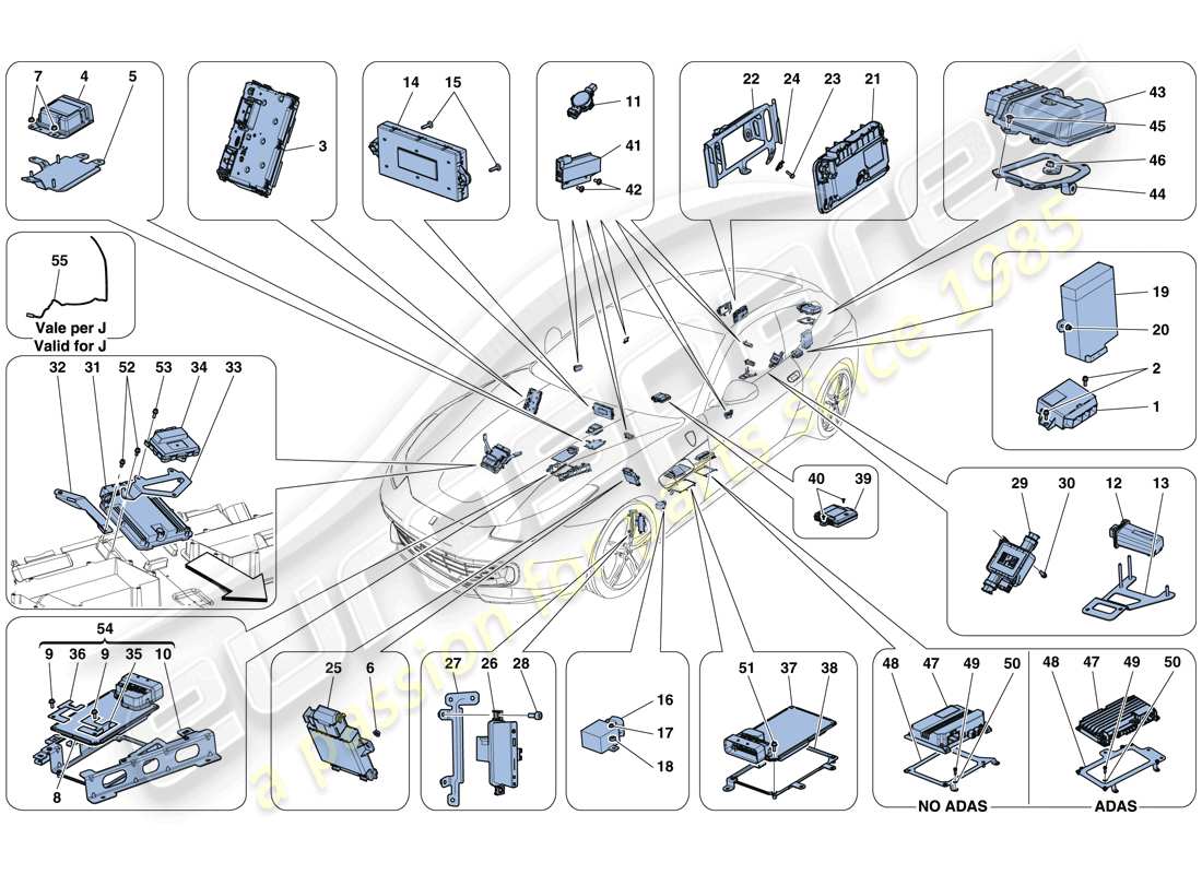 ferrari gtc4 lusso t (rhd) fahrzeug-ecus teilediagramm