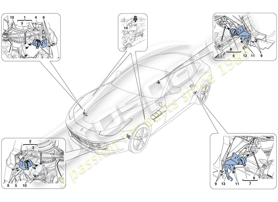 ferrari gtc4 lusso t (rhd) elektronisches management (federung) ersatzteildiagramm