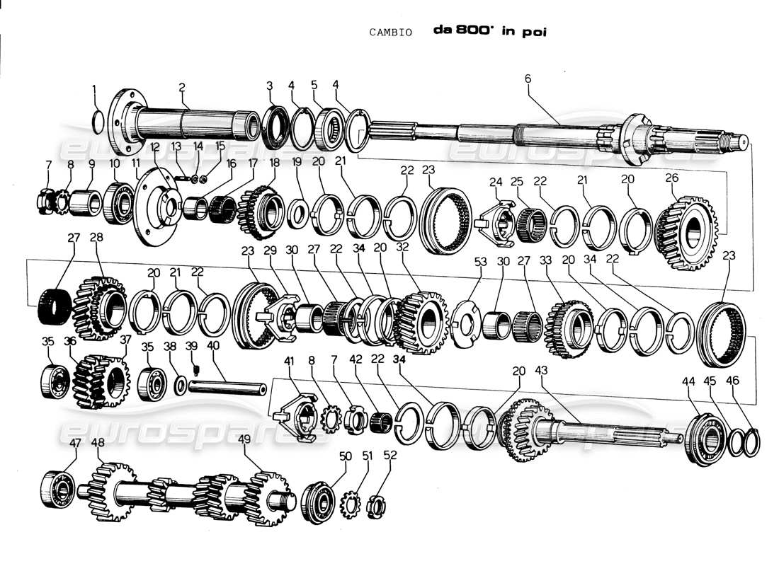 lamborghini espada getriebe (von 800) teilediagramm