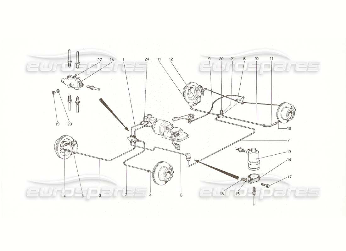 ferrari 308 gt4 dino (1976) bremssystem (ab nr. 11506 gs | 12... gd | 11994 usa) teilediagramm