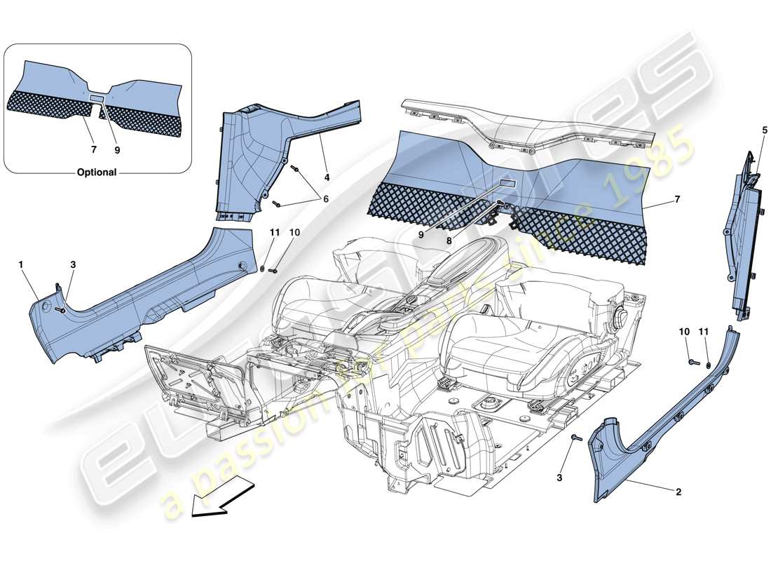 ferrari f12 berlinetta (europe) innenverkleidung teilediagramm