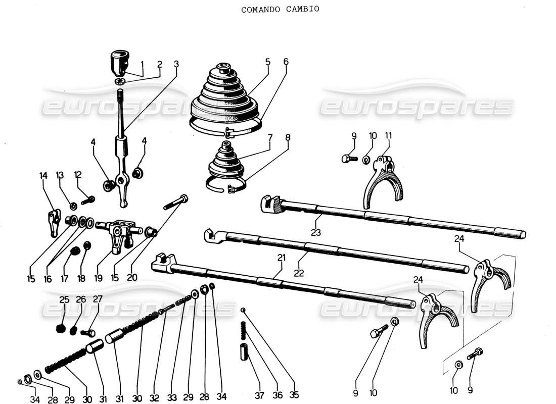 lamborghini espada getriebegestänge teilediagramm