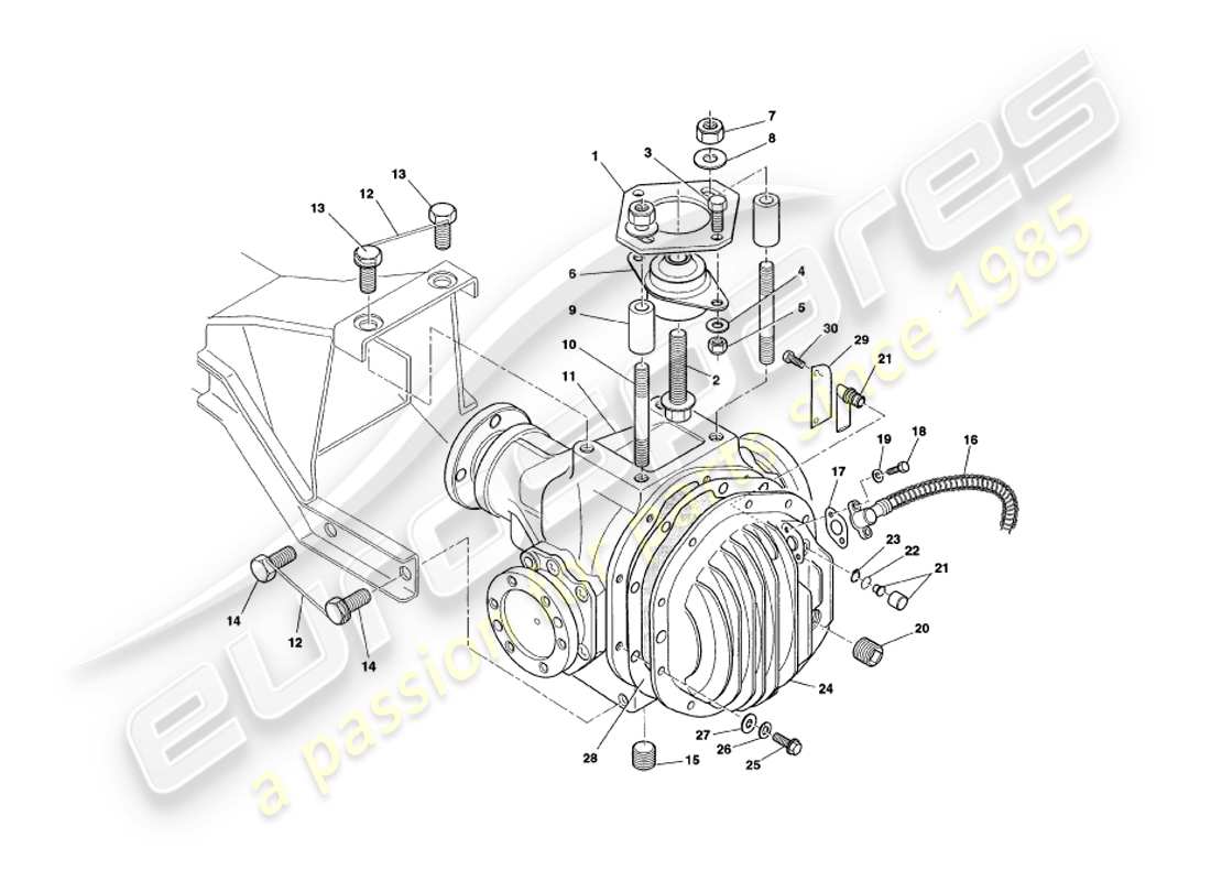 aston martin v8 coupe (1999) teilediagramm der hypoideinheit