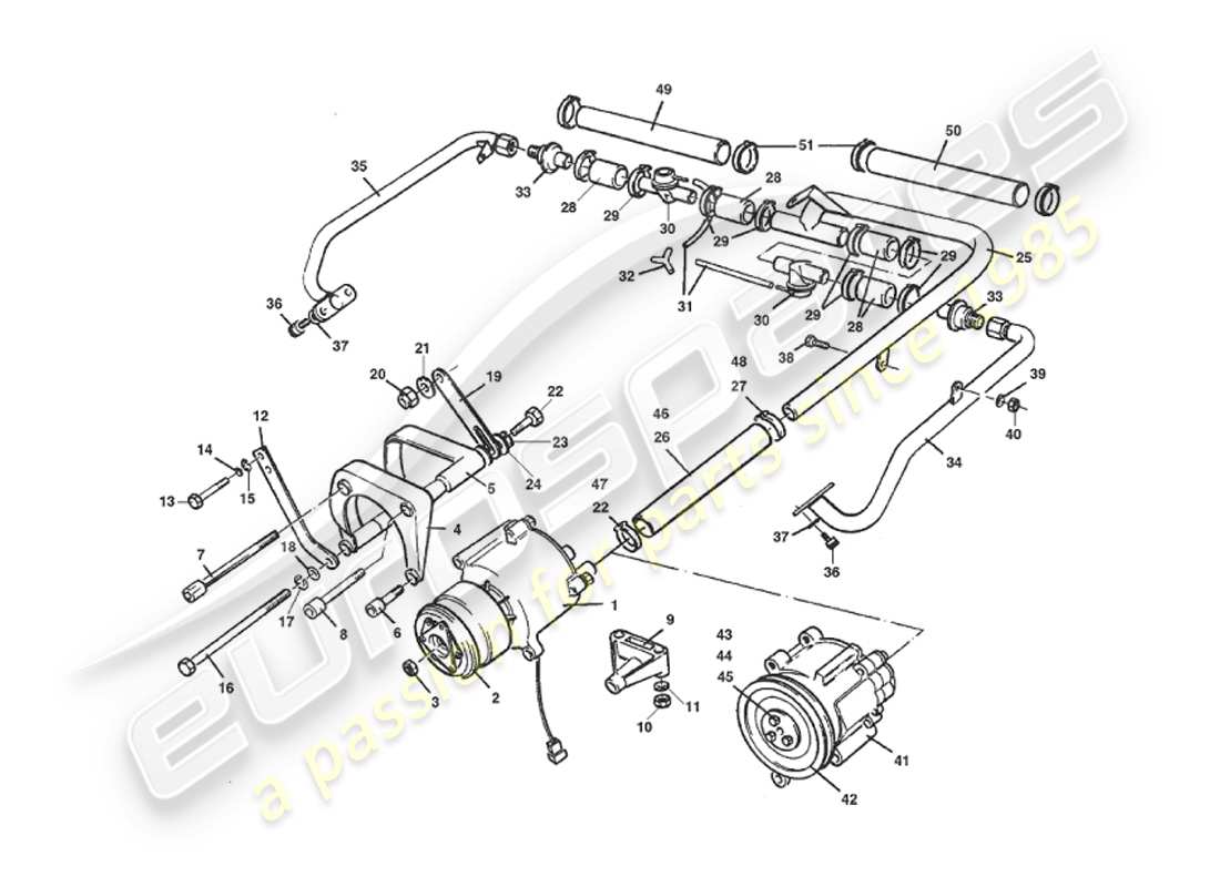 aston martin v8 virage (1999) teilediagramm des sekundären lufteinspritzsystems