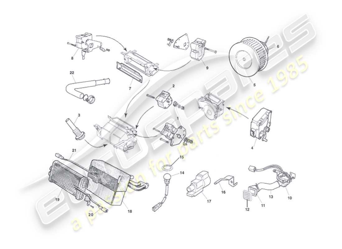 aston martin vanquish (2007) teilediagramm für steuermodule