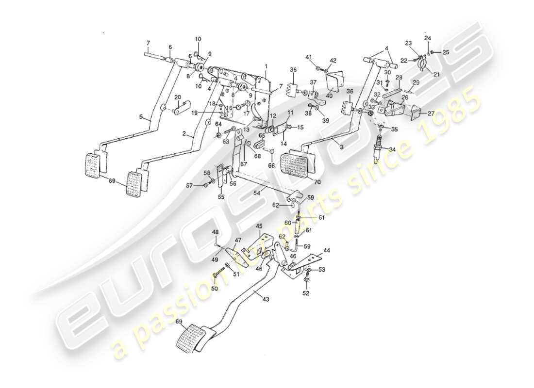 aston martin v8 virage (1999) teilediagramm des pedalgetriebes