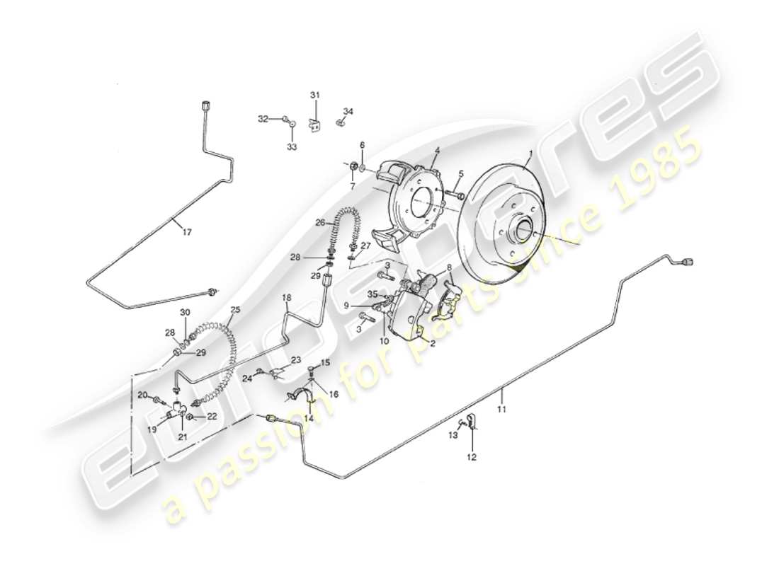 aston martin v8 virage (1999) teilediagramm für hinterradbremsen