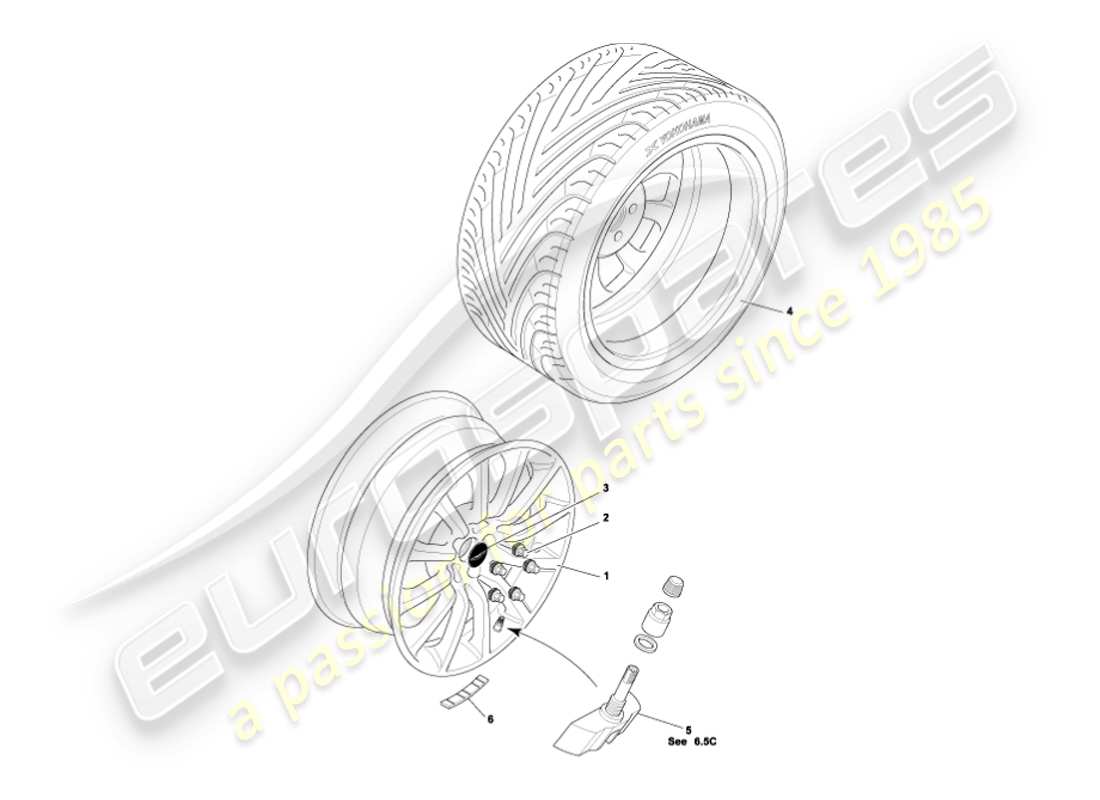 aston martin vanquish (2007) räder & reifen teilediagramm
