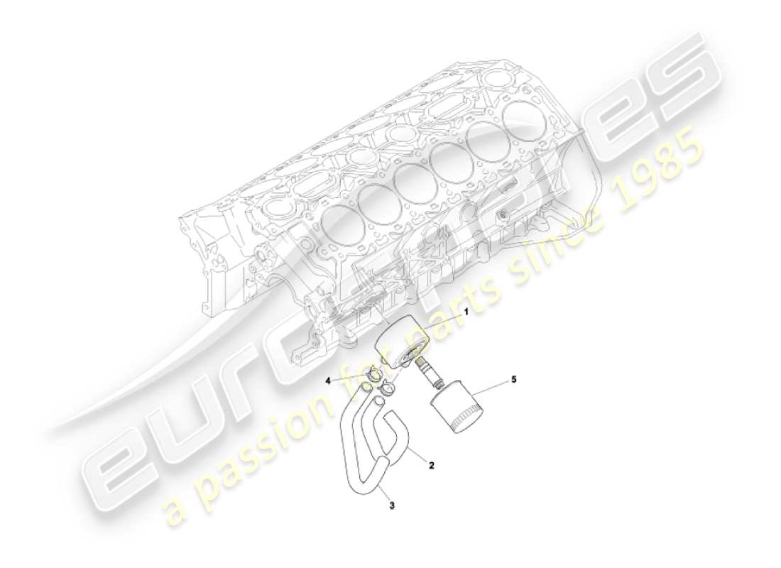 aston martin vanquish (2005) teilediagramm des ölkühlsystems