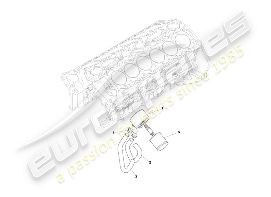 aston martin vanquish (2004) teilediagramm des ölkühlsystems