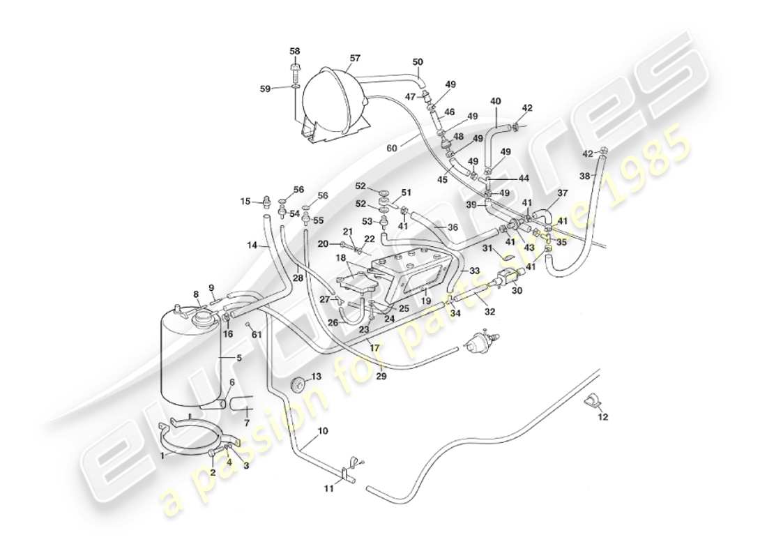 aston martin v8 virage (1999) vakuumsystem teilediagramm