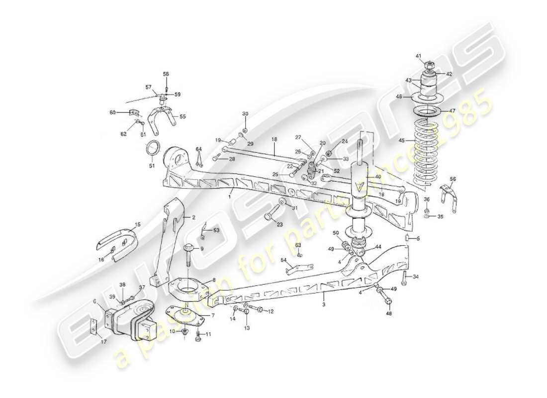 aston martin v8 virage (2000) hinterradaufhängung teilediagramm