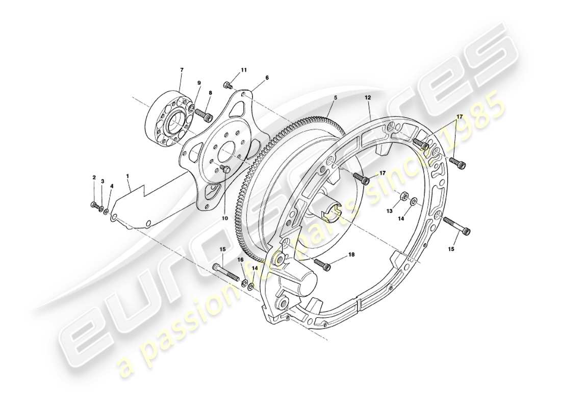 aston martin v8 coupe (2000) drehmomentwandler-ersatzteildiagramm