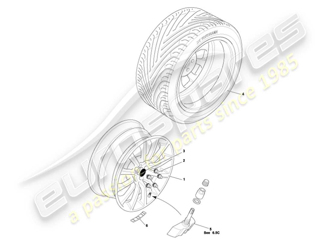 aston martin vanquish (2001) räder & reifen teilediagramm