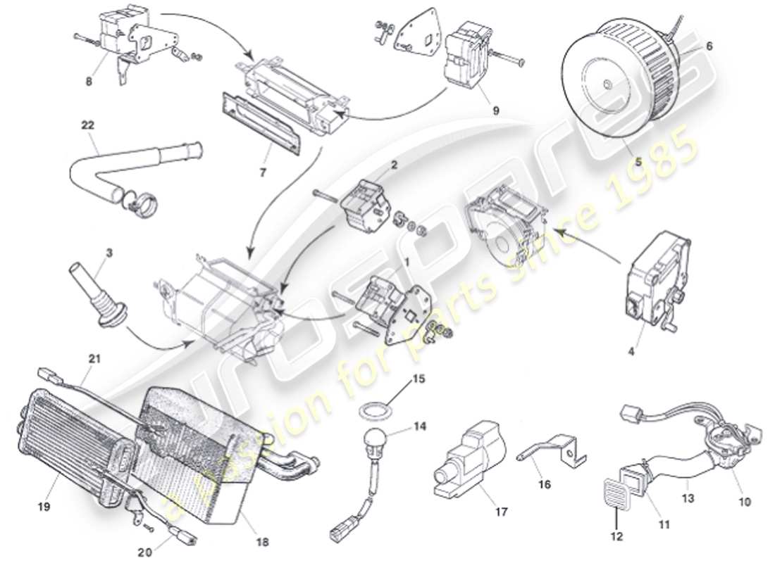 aston martin vanquish (2001) teilediagramm für steuermodule