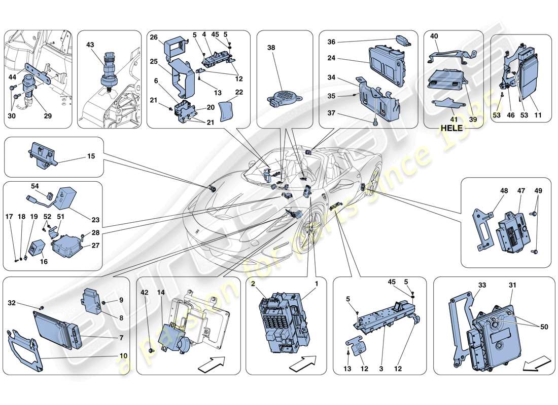 ferrari 458 speciale aperta (usa) teilediagramm für fahrzeug-ecus