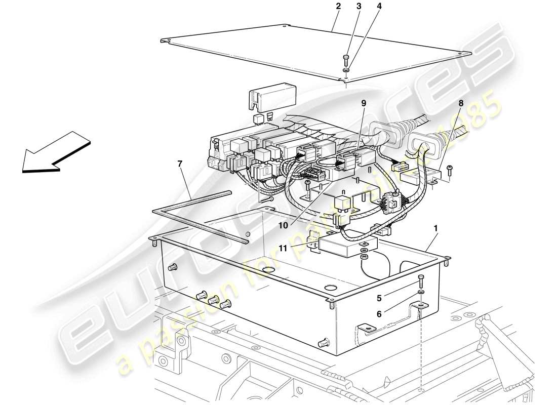 maserati mc12 vordere elektrische platten teilediagramm