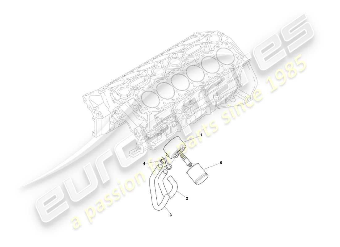 aston martin db7 vantage (1999) teilediagramm des ölkühlsystems