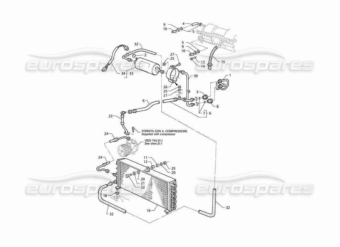 maserati qtp v6 (1996) klimaanlage (rhd) teilediagramm