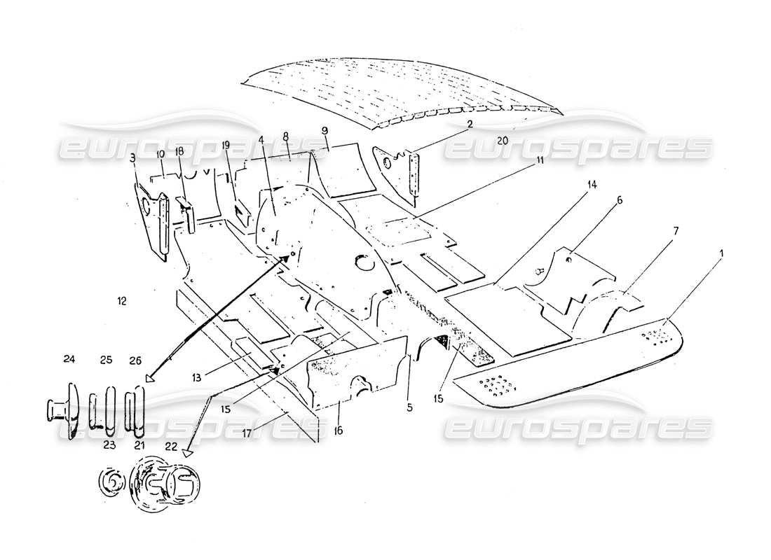ferrari 330 gt 2+2 (coachwork) innenteppiche (ausgabe 2 + 3) teilediagramm