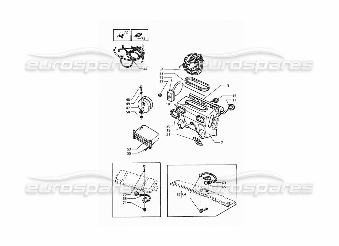 maserati qtp. 3.2 v8 (1999) teilediagramm für automatische klimaanlage (linkslenker)