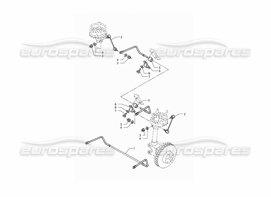 maserati qtp v6 (1996) stabilisatorstange teilediagramm