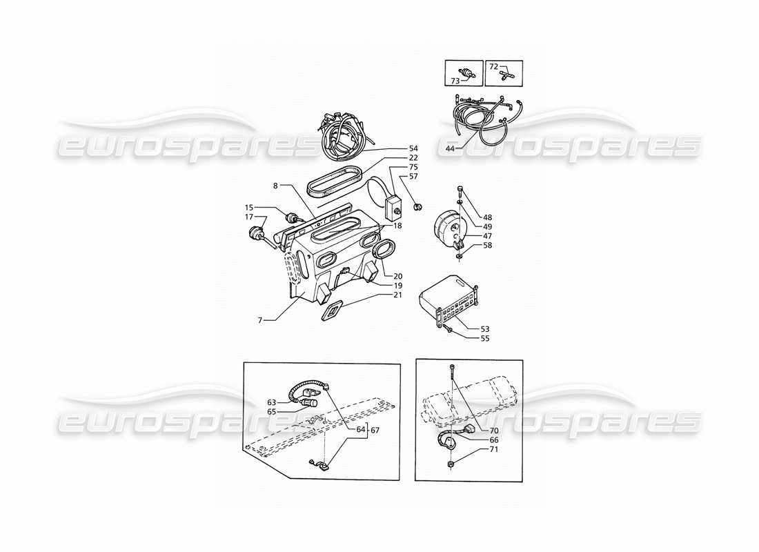 maserati ghibli 2.8 (abs) teilediagramm für automatische klimaanlage (rechtsantrieb)