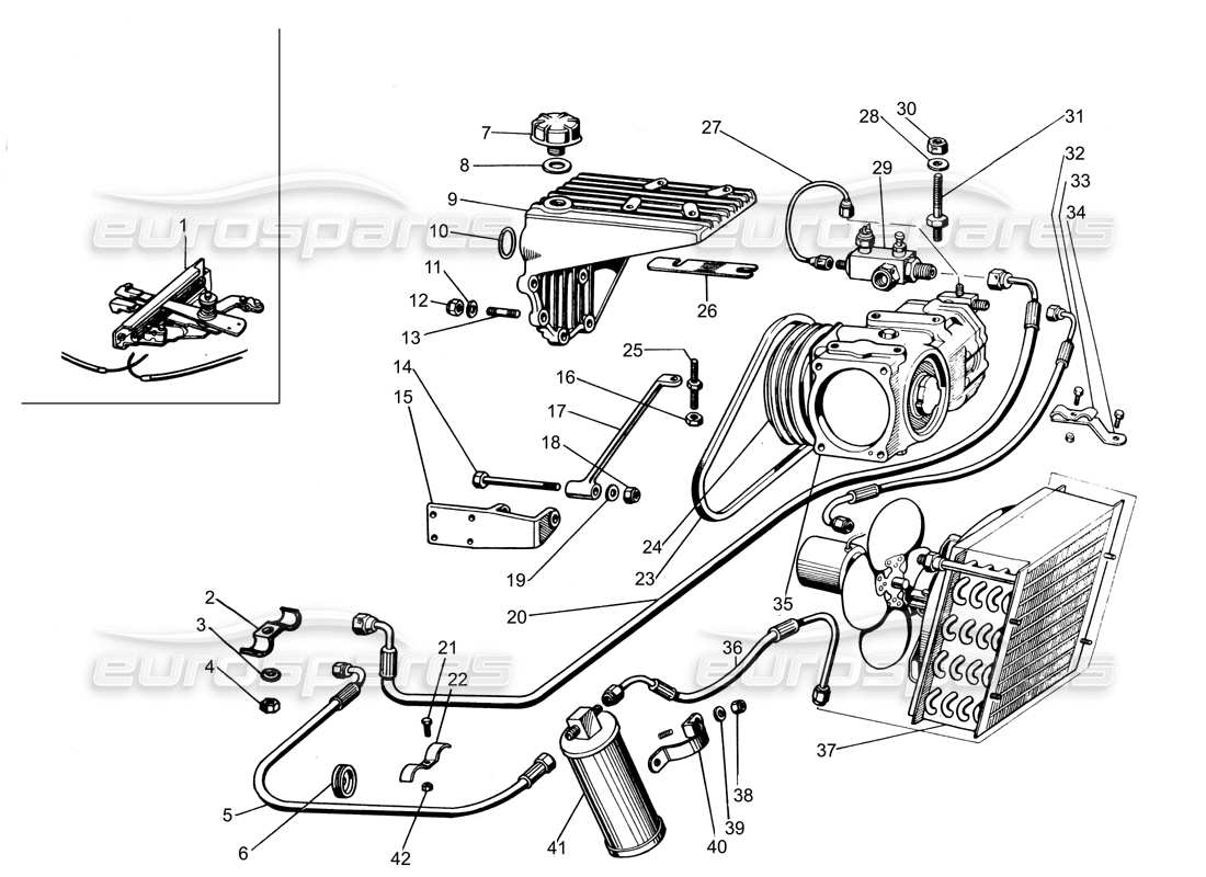 lamborghini espada klimaanlage (da 176 bis 750) teilediagramm