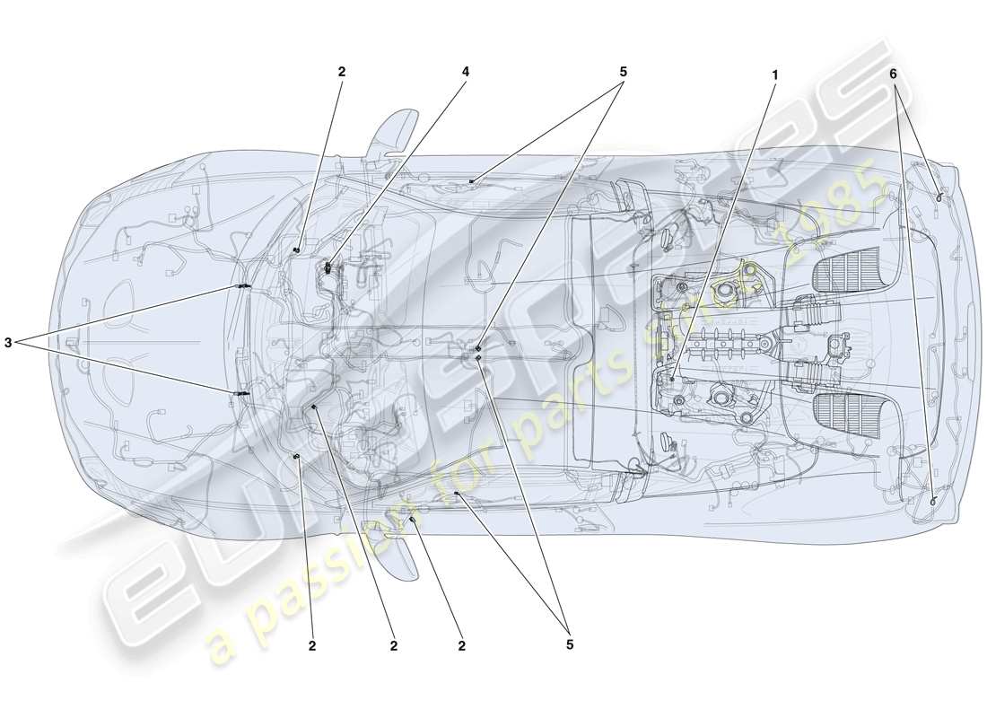 ferrari 458 speciale aperta (europe) verschiedene befestigungen für die elektrische anlage teilediagramm