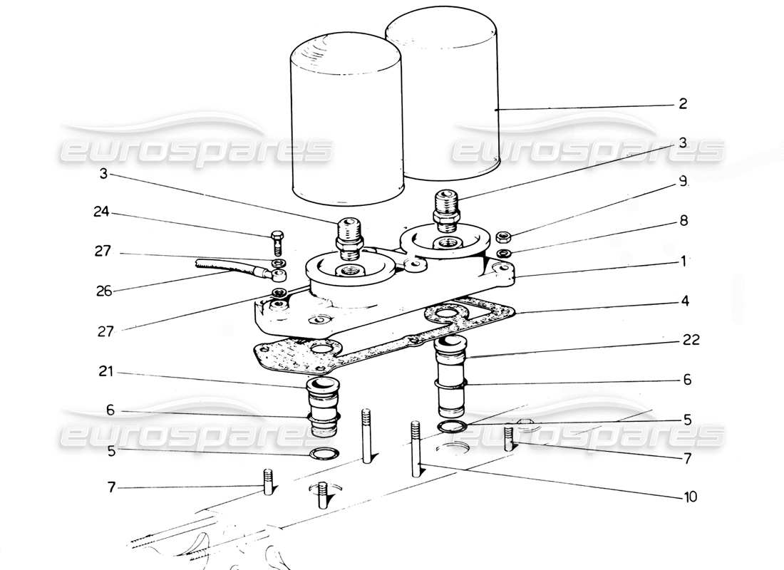 ferrari 365 gtc4 (mechanical) ölfilter - revisionsteilediagramm