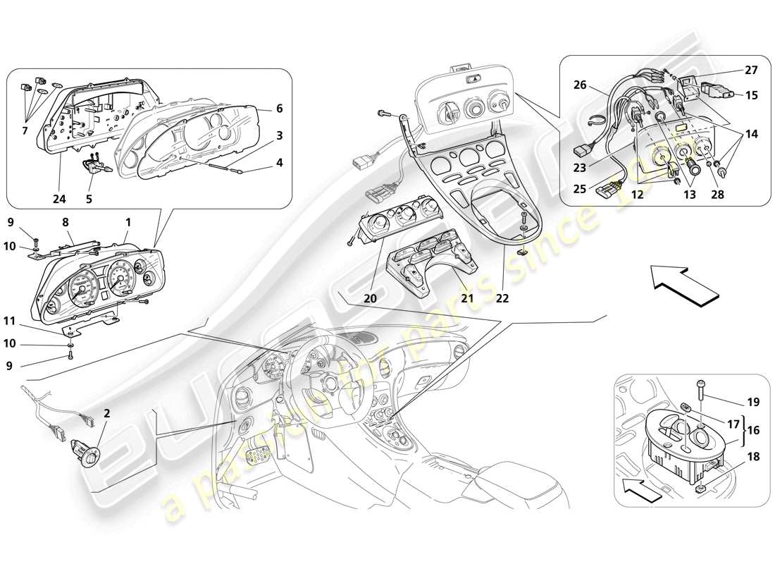 maserati trofeo instrumente teilediagramm