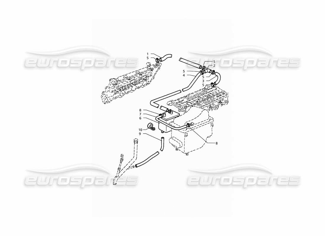 maserati qtp. 3.2 v8 (1999) teilediagramm zur öldampfrückgewinnung