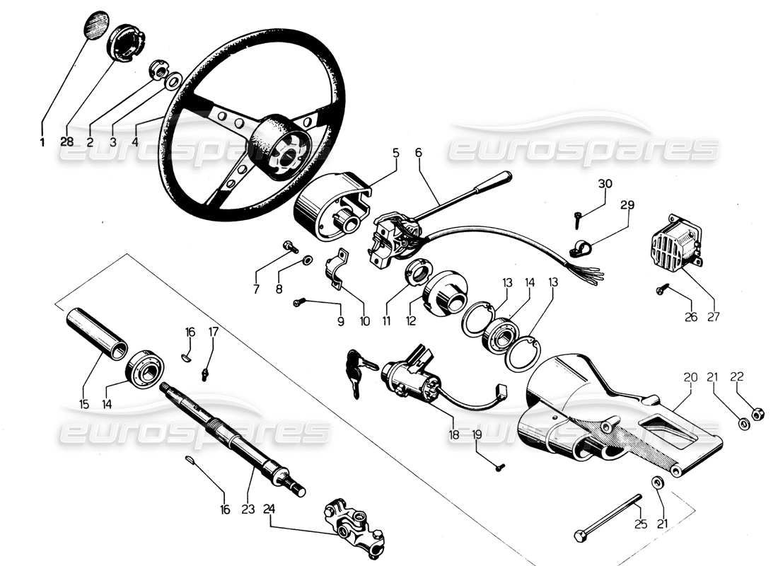 lamborghini espada lenksäule teilediagramm