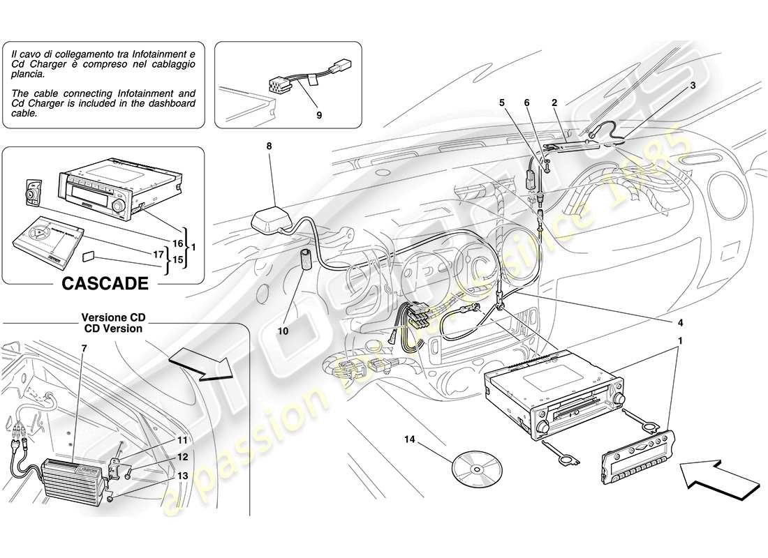 ferrari f430 coupe (usa) hifi system teilediagramm