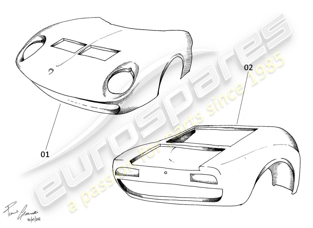 lamborghini miura p400s body-teilediagramm