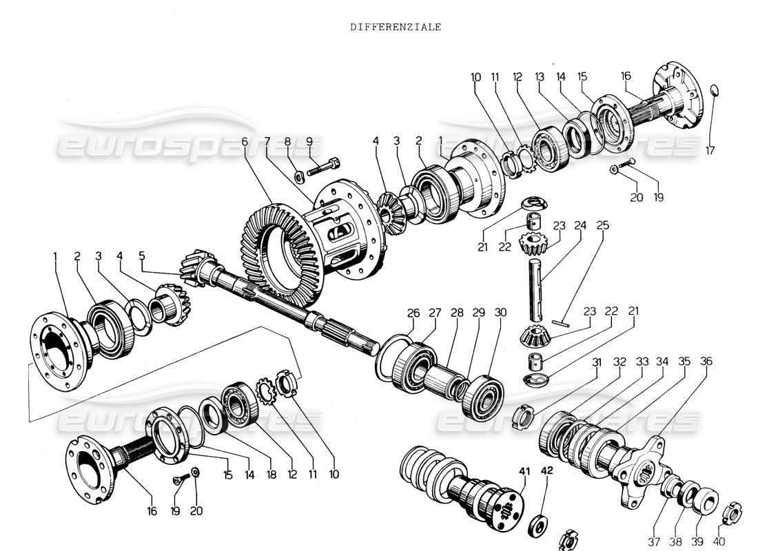lamborghini espada differenzial (automatikgetriebe) teilediagramm