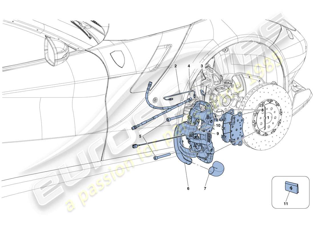 ferrari f12 tdf (usa) vordere bremssättel ersatzteildiagramm