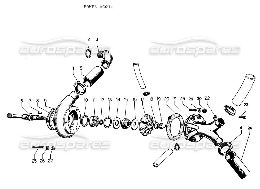 lamborghini espada wasserpumpe teilediagramm