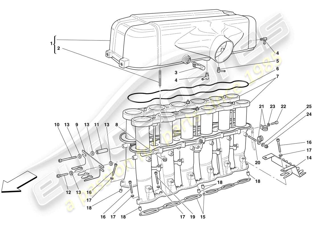 maserati mc12 luftansaugkrümmer und airbox teilediagramm