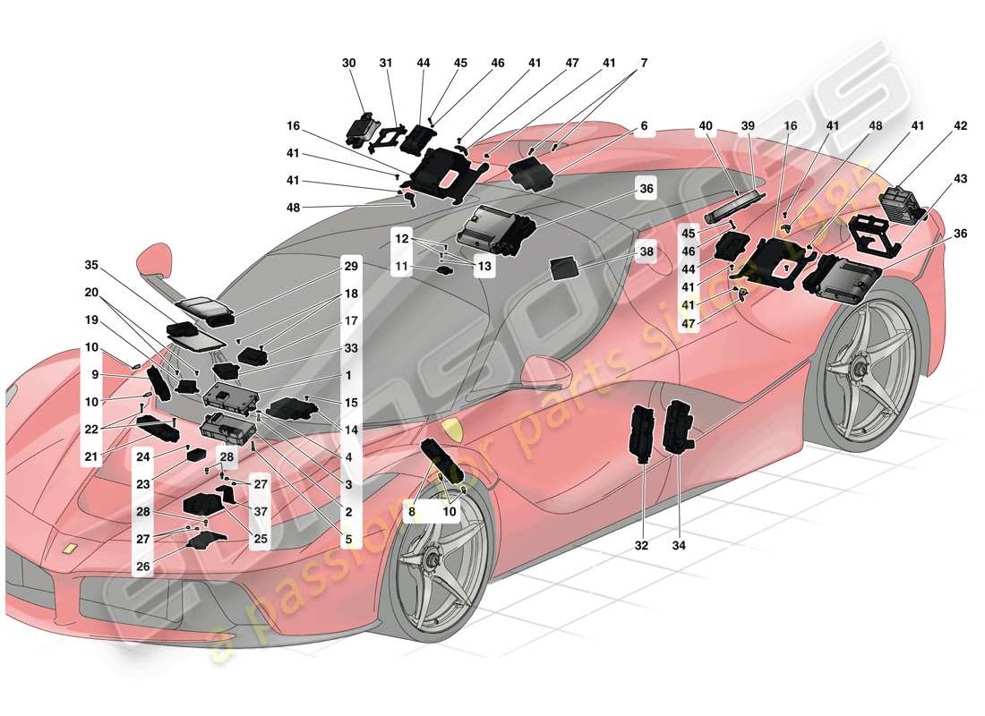 ferrari laferrari (usa) teilediagramm für fahrzeug-ecus